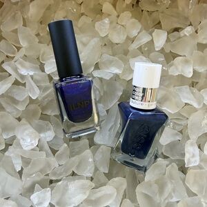 ILNP Midnight Kiss and Essie Ice Ice Navy